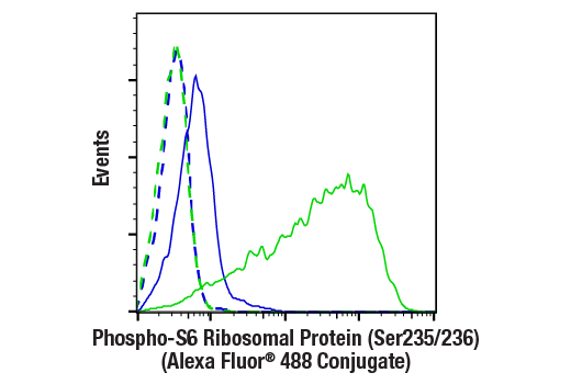 Flow Cytometry Image 1: Phospho-S6 Ribosomal Protein (Ser235/236) (D57.2.2E) XP® Rabbit mAb (Alexa Fluor® 488 Conjugate)
