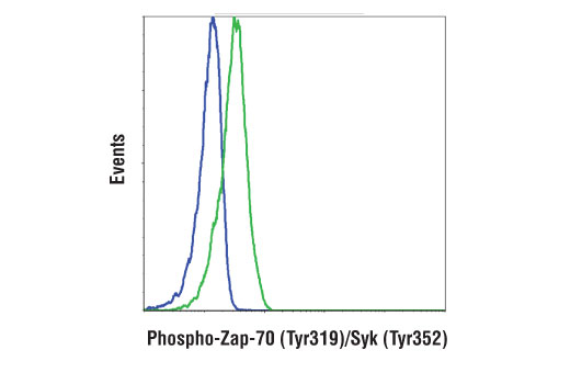 Flow Cytometry Image 1: Phospho-Zap-70 (Tyr319)/Syk (Tyr352) (65E4) Rabbit mAb (Alexa Fluor<sup>®</sup> 488 Conjugate)