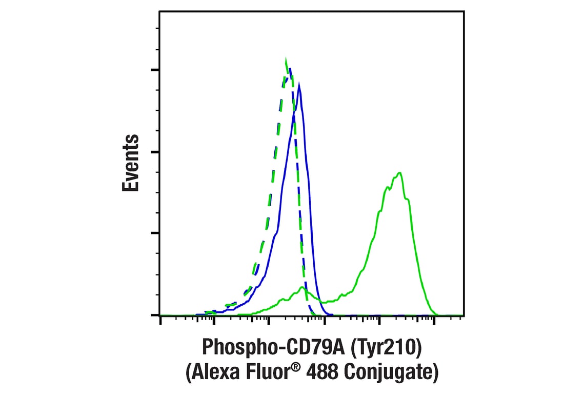 Flow Cytometry Image 2: Phospho-CD79A (Tyr210) (E8E9Z) Rabbit mAb (Alexa Fluor<sup>®</sup> 488 Conjugate)