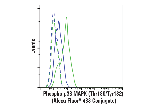 Flow Cytometry Image 1: Phospho-p38 MAPK (Thr180/Tyr182) (3D7) Rabbit mAb (Alexa Fluor<sup>®</sup> 488 Conjugate)