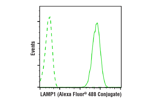 Flow Cytometry Image 1: LAMP1 (D2D11) XP<sup>®</sup> Rabbit mAb (Alexa Fluor<sup>®</sup> 488 Conjugate)