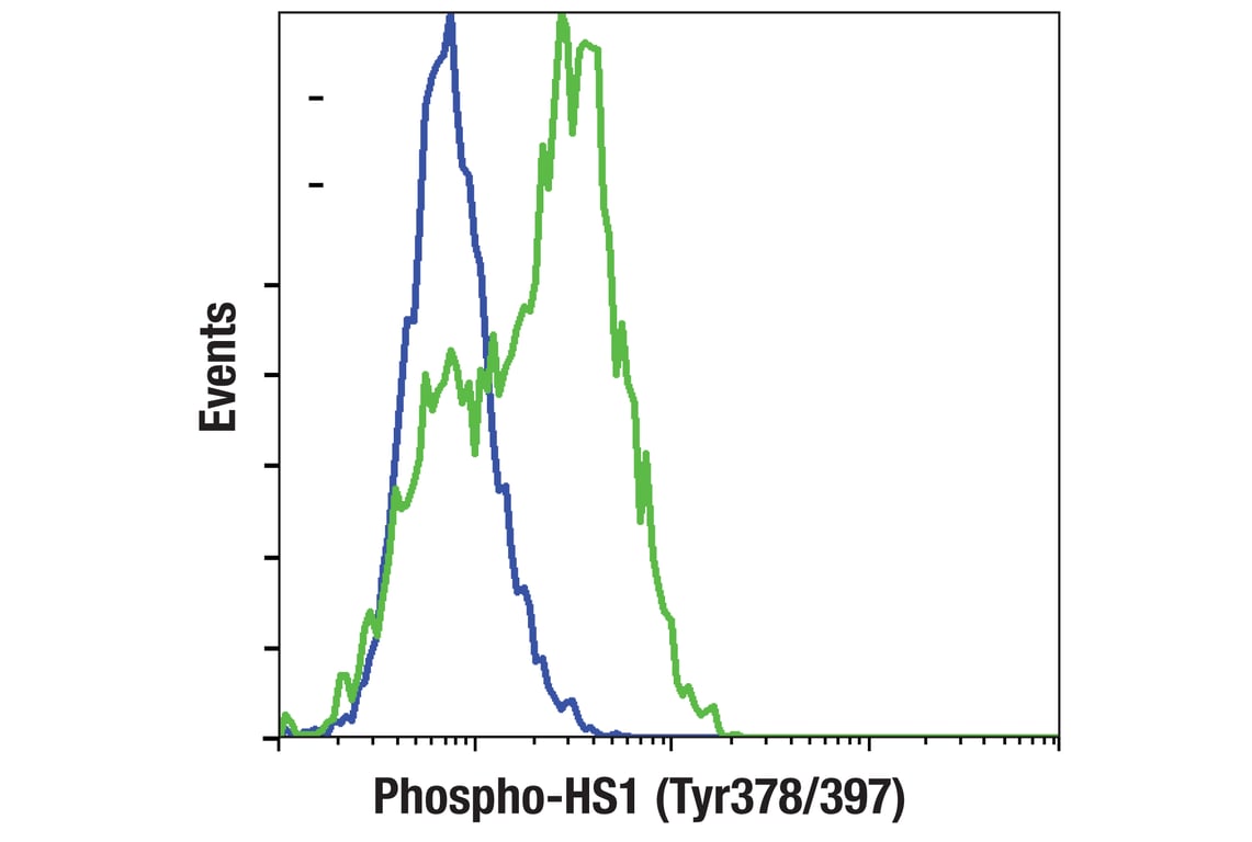 Flow Cytometry Image 1: Phospho-HS1 (Tyr378/397) (D12C1) XP<sup>®</sup> Rabbit mAb (BSA and Azide Free)