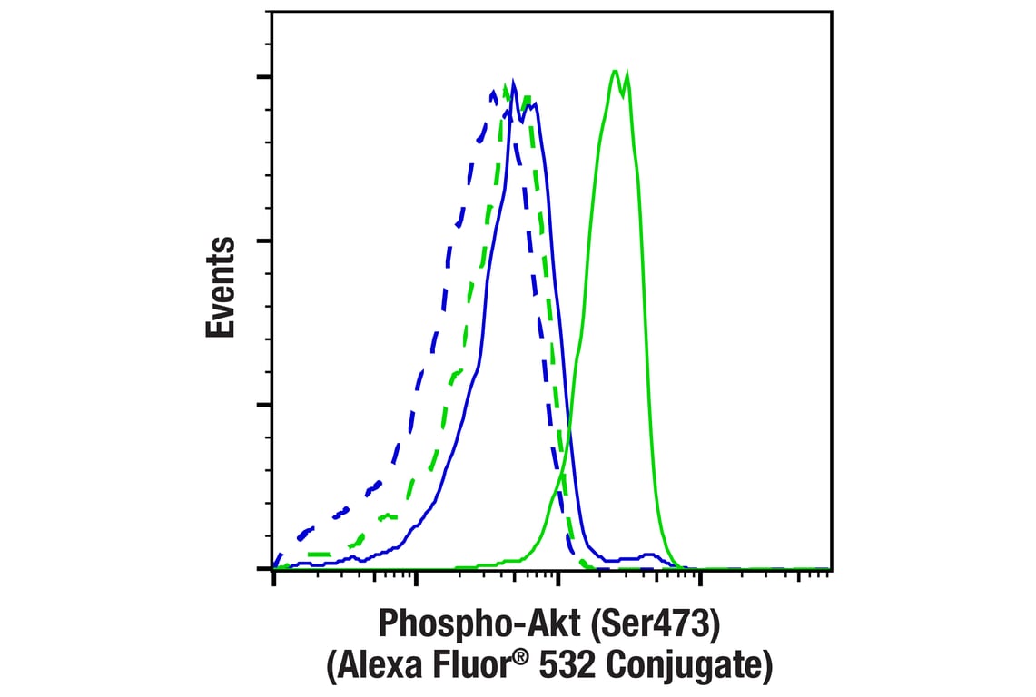 Flow Cytometry Image 1: Phospho-Akt (Ser473) (D9E) XP<sup>®</sup> Rabbit mAb (Alexa Fluor<sup>®</sup> 532 Conjugate)