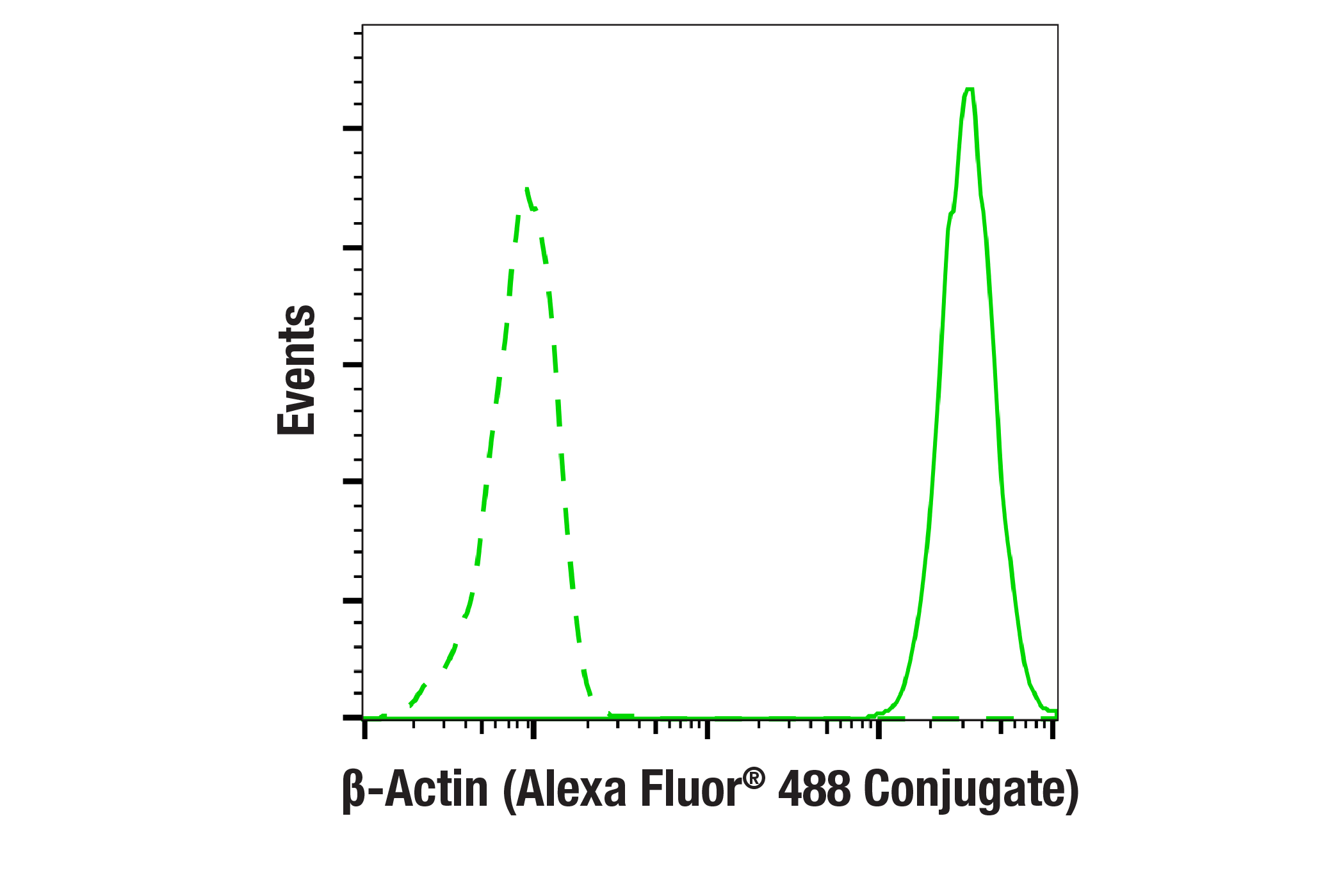Flow Cytometry Image 2: β-Actin (D6A8) Rabbit mAb (Alexa Fluor® 488 Conjugate)